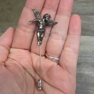 Vintage Angel 925 Sterling Silver Pin Brooch
